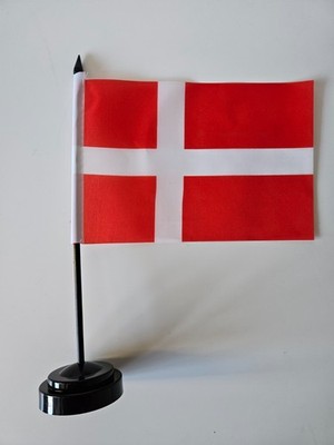 Denmark Flag - Desk Flag with Base - Danish Small Hand Waving Table Top Flag