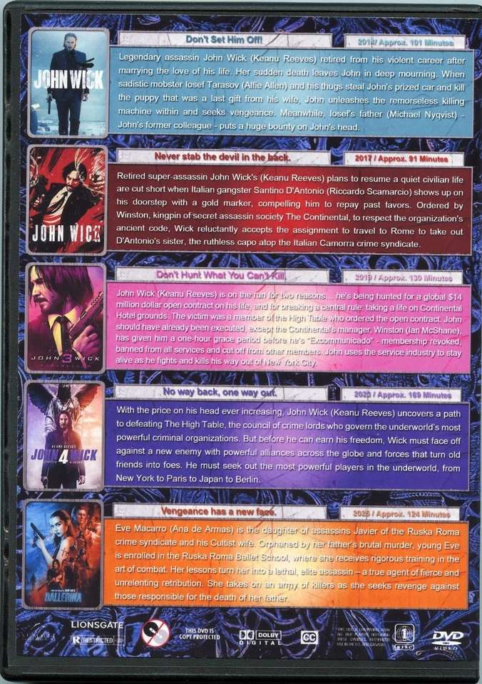 Джон Уик - действие 5 DVD коллекции (2025) включает балерину! Произведения искусства на заказ! - Изображение 2 из 2