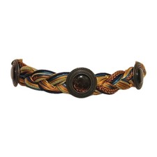 VTG 90s Braided Chunky Statement Fashion Waist Belt Faux Topaz Wmn's 33 Waist