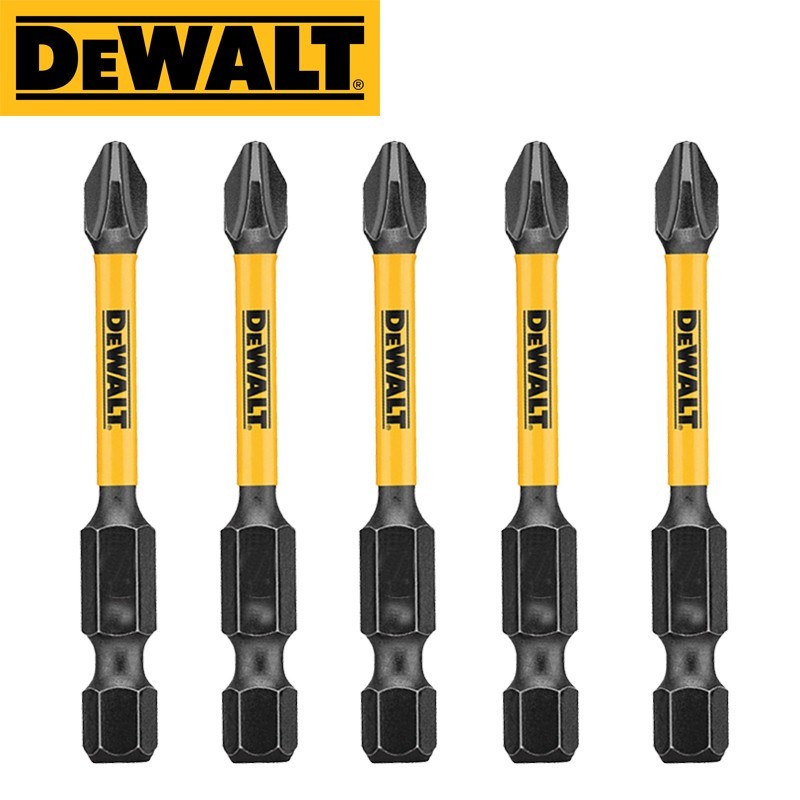 DEWALT PH2 57mm 임팩트 스크루드라이버 비트 5개입 고속강 전동공구 비트