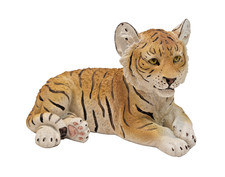 Tiger Baby Kind Katze Skulptur Tigerfigur Deko Afrika Tier Figur L&ouml;we Objekt