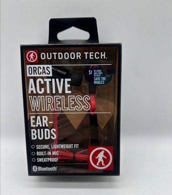 Outdoor Tech ORCAS  Active Wireless Bluetooth Earbuds w/ Microphone 6hr Playtime