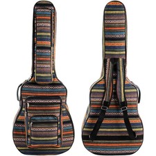 43 Inch Acoustic Guitar Gig Bag with Backpack Strap and 5 Pockets, Bohemian V...