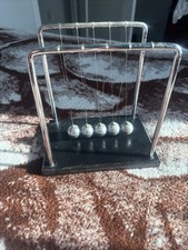 Physics Science Fun Desk Toy Gift Arc-shape Newtons Cradle Steel Balance Ball US