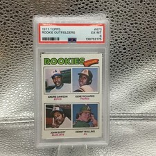 1977 Topps Rookies Andre Dawson, Gene Richards, John Scott, Denny Walling PSA 6