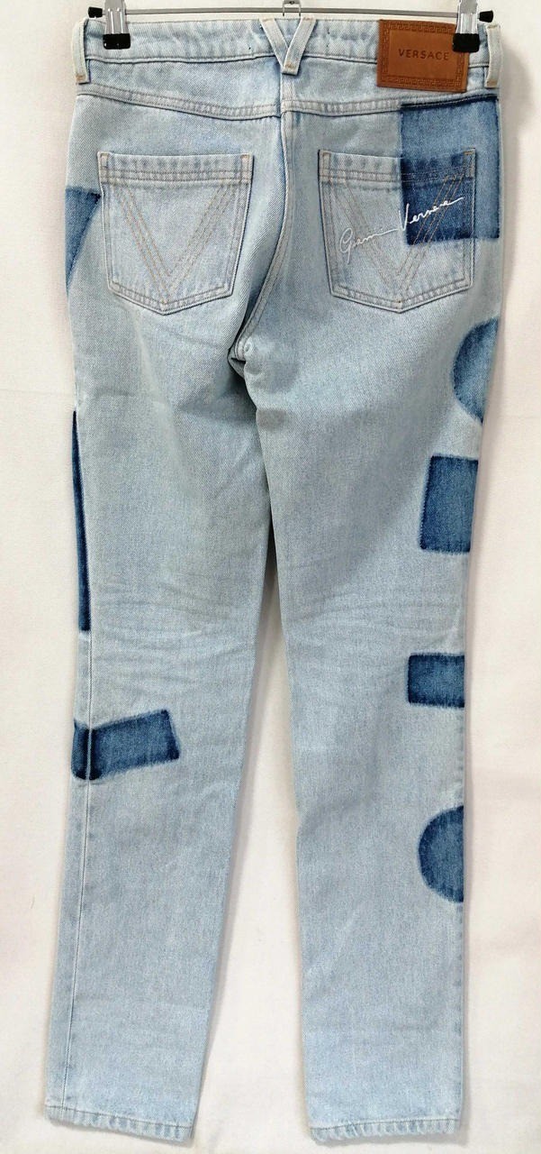 VERSACE A86166 Patchwork Denim Pants Bottoms Size… - image 1