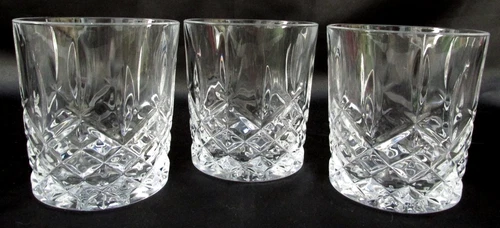 🥃 Waterford Marquis Markham Crystal Double Old Fashion Glasses ✨ 3.75" Set of 3