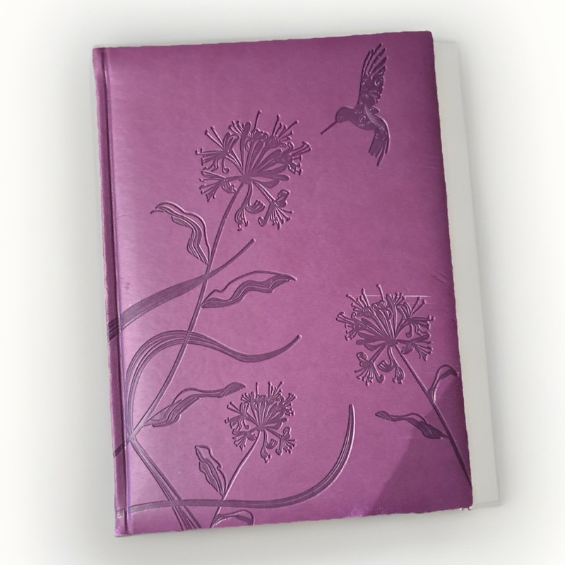 Pierre Belvedere Leather Notebook Hummingbird Purple Made in Italy