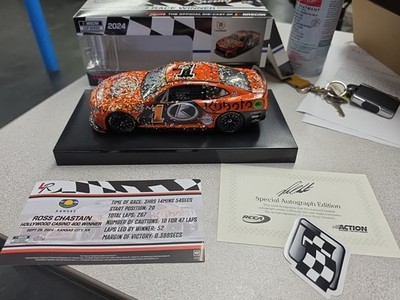 2024 Ross Chastain SIGNED Kubota Kansas Win 1/24 NASCAR Diecast Autographed