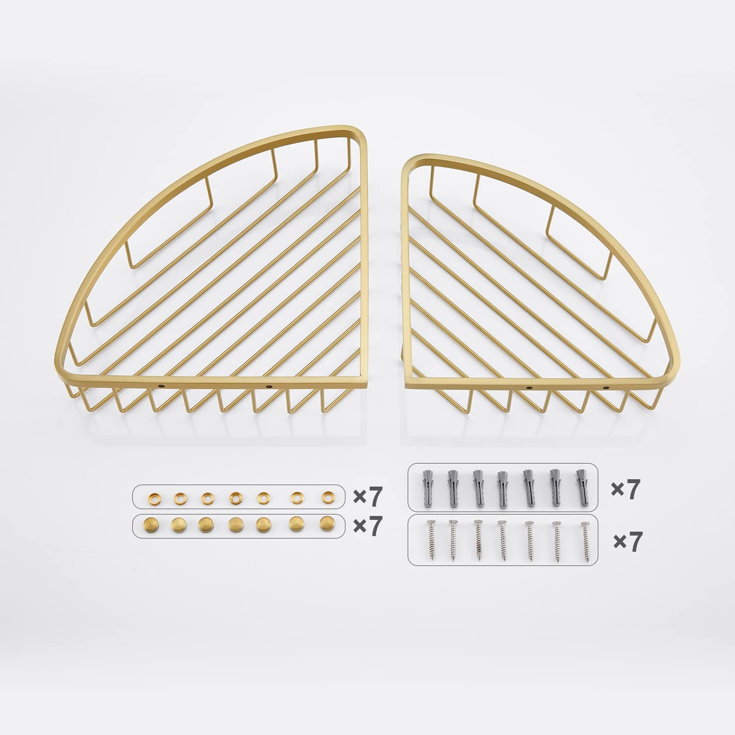 [2 Pack Bathroom Corner Shower Caddy Shelf Organizer, SUS304 Stainless Steel ...