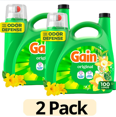 2 Pack Gain Oxi Boost Liquid Laundry Detergent Original Scent 132 oz