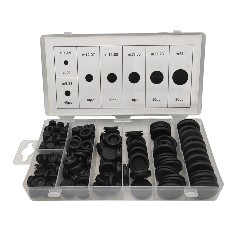 200 Pcs Rubber Grommet Firewall Hole Plug Electrical Wire Gasket for Wire Plug
