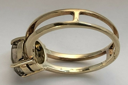 1.60ct Vintage 14k Yellow Gold Smoky Quartz Ring Sz5 - Picture 6 of 8