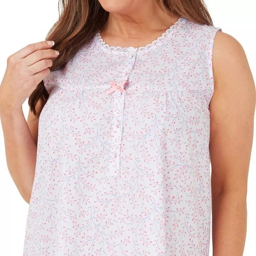 Ladies Sleeveless Poly Cotton Floral Nightie Women's Polycotton Nightdress 10-30 - Picture 7 of 9
