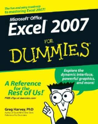 Excel 2007 For Dummies - Paperback By Harvey, Greg - GOOD