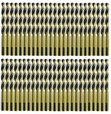 Juego de brocas HSS 1/4" Jobber parabólico dorado/negro taladro giratorio de vástago de 3 planos-50 piezas