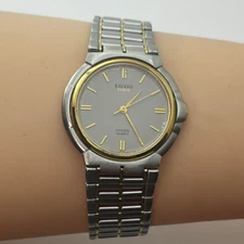 CITIZEN Exceed Euros Quartz Watch Two-Tone Silver Gold Vintage Japan＃349A