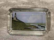 Vintage Radesheim Ashtray 5.5" x 3.5" Glass Rectangular 4 Slot Cigar -- 8046