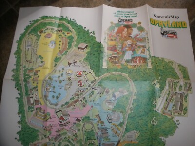 1980 Souvenir Map Opryland USA Nashville Tenn Cannonball Barnstorm