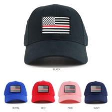 Thin Red Line 2 USA Flag Patch Youth Cotton Baseball Cap - FREE SHIPPING