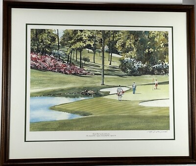 Donald Voorhees Good Shot 16th Hole Augusta Golf Print Framed Signed #628/950