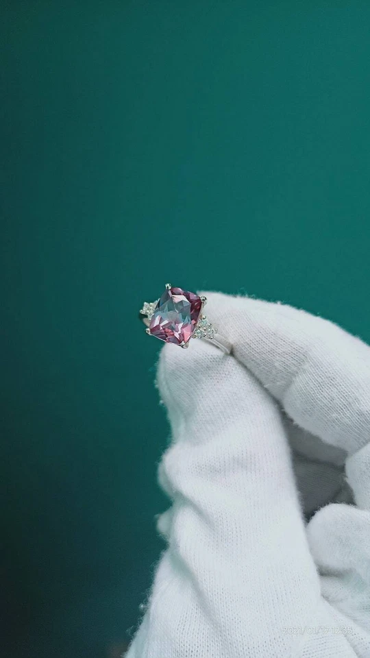 Anello alessandrite, anello alessandrite creato in laboratorio, anello con pi... - Immagine 4 di 4