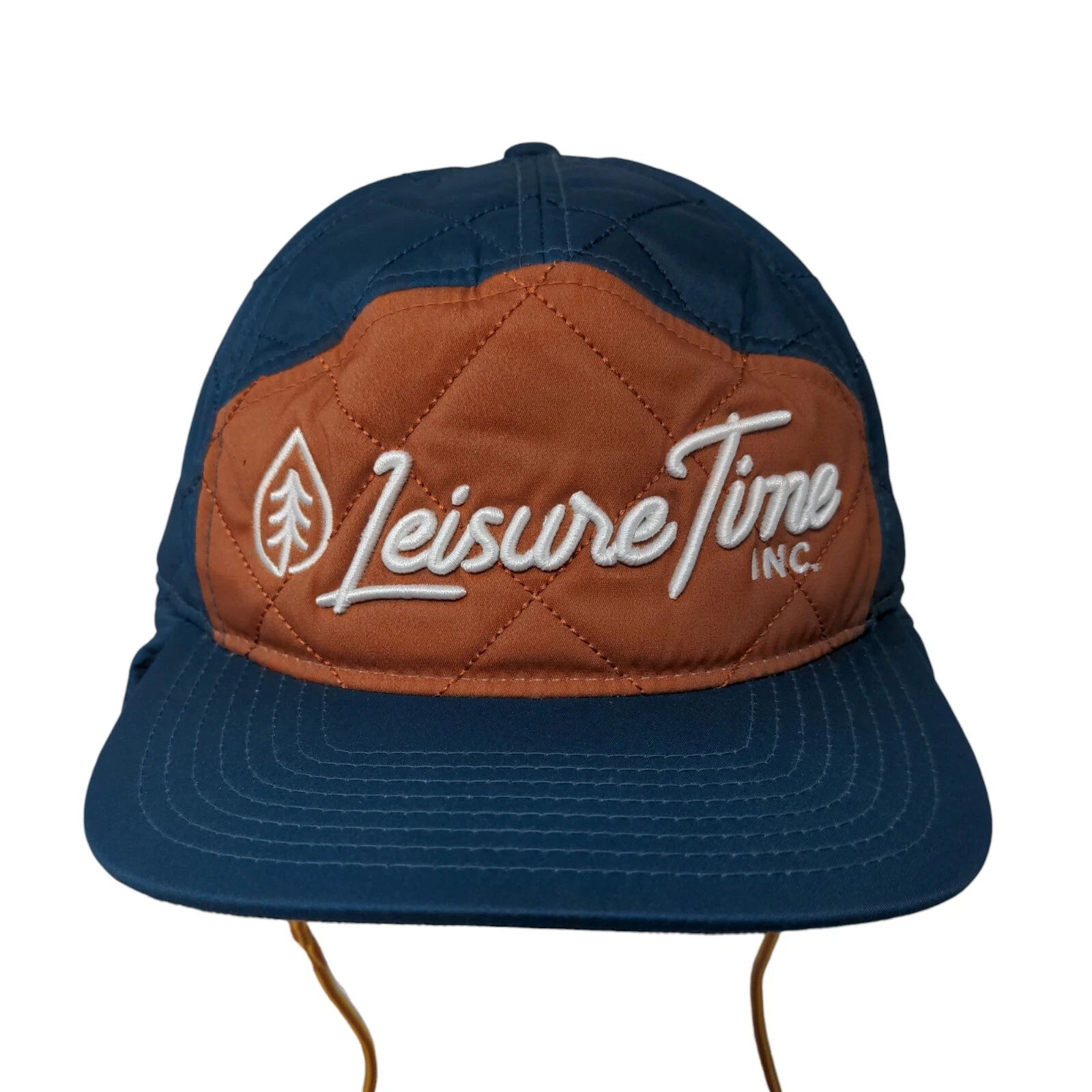 Leisure Time Slideback Hat Blue One Size Chin Strap Ear Flap Quilted