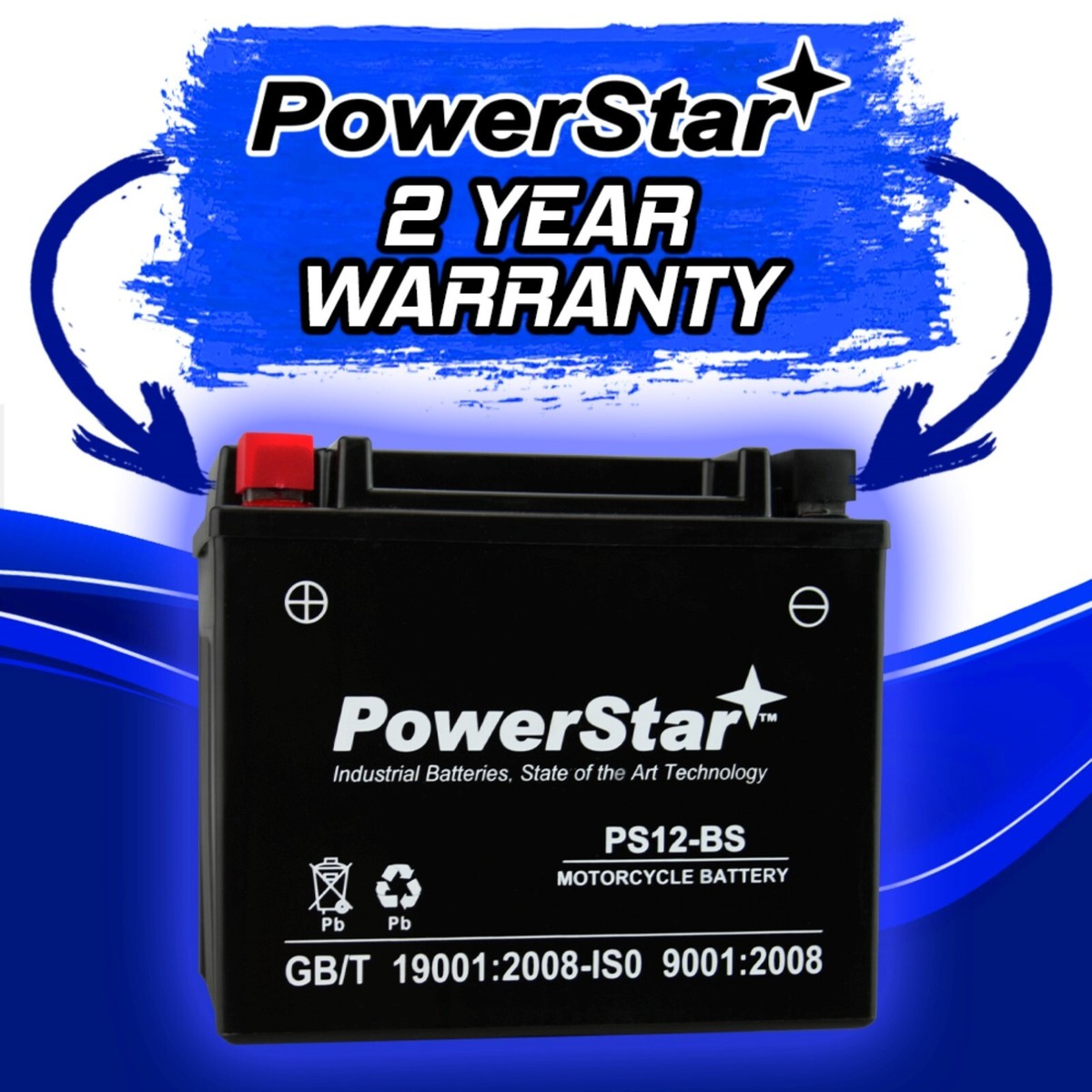 PowerStar YTX12-BS Motorcycle Battery For Kawasaki ZX600