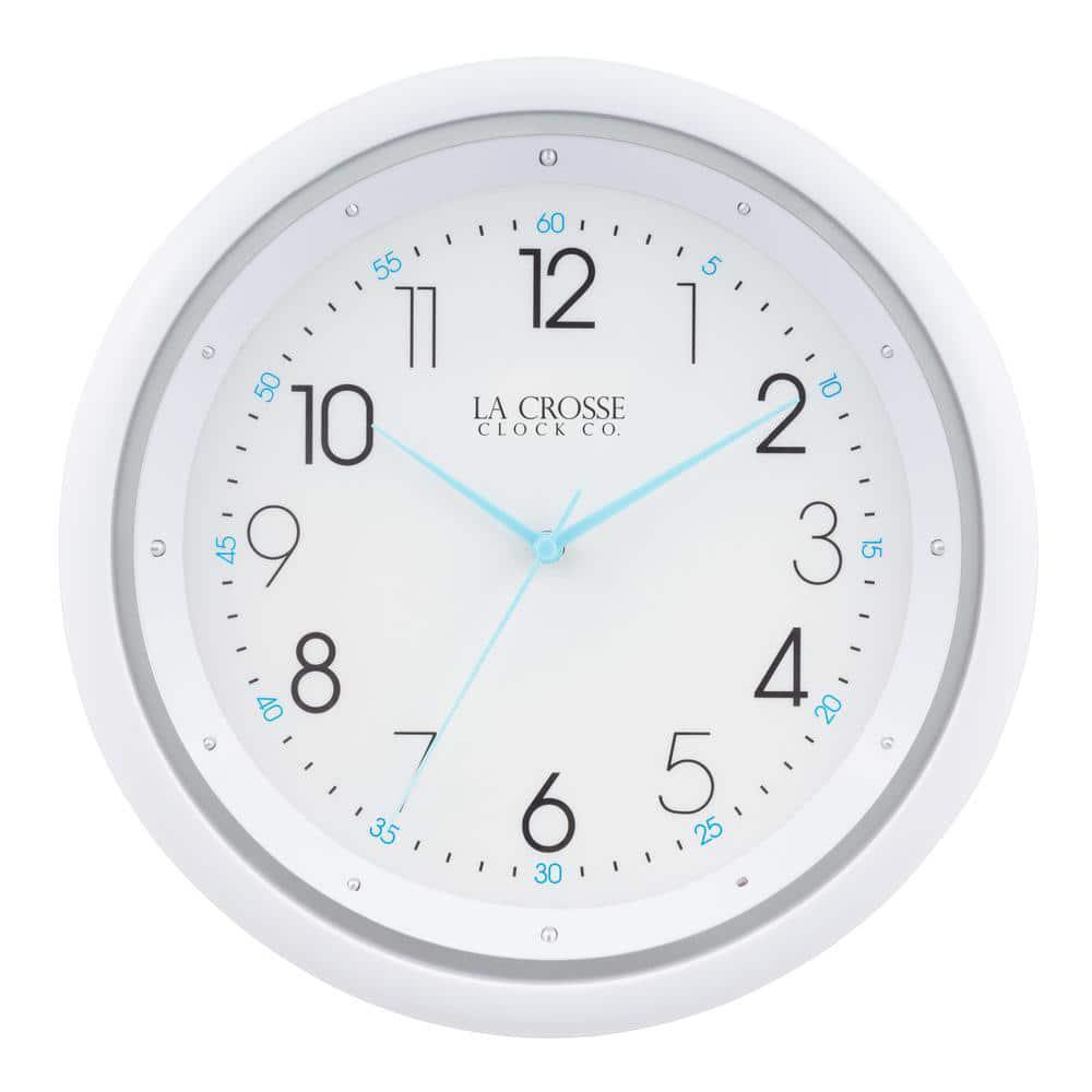 Wall Clock Night Vision Blue Backlight Quartz Analog Sweeping Hand Movement-image
