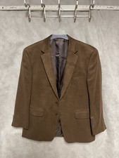 Chaps Blazer Men 42R 44R Brown 2B Suede Academia Coat Jacket Ralph Lauren Luxury