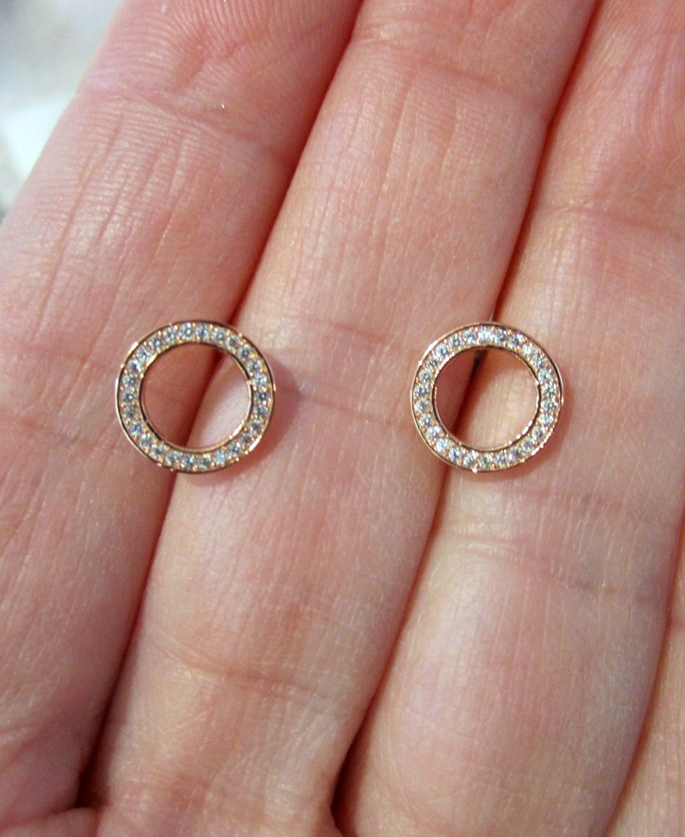 Pandora Sparkling Circle Earrings Forever - Rose Gold