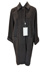 Cinzia Rocca Italy Petite Black Baby Alpaca Single Breasted Long Coat 4, $2199