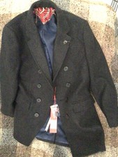 Boy SML 8 GREY Double Breast Suit Jacket Blazer ELIE BALLEH Milan Italy NWT 199