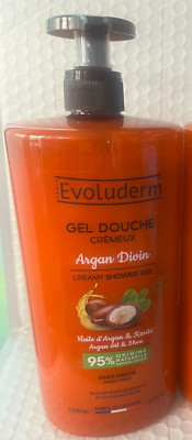 EVOLUDERM CREAMY SHOWER GEL ARGAN OIL &SHEA )34FLOZ MADE IN FRANCE