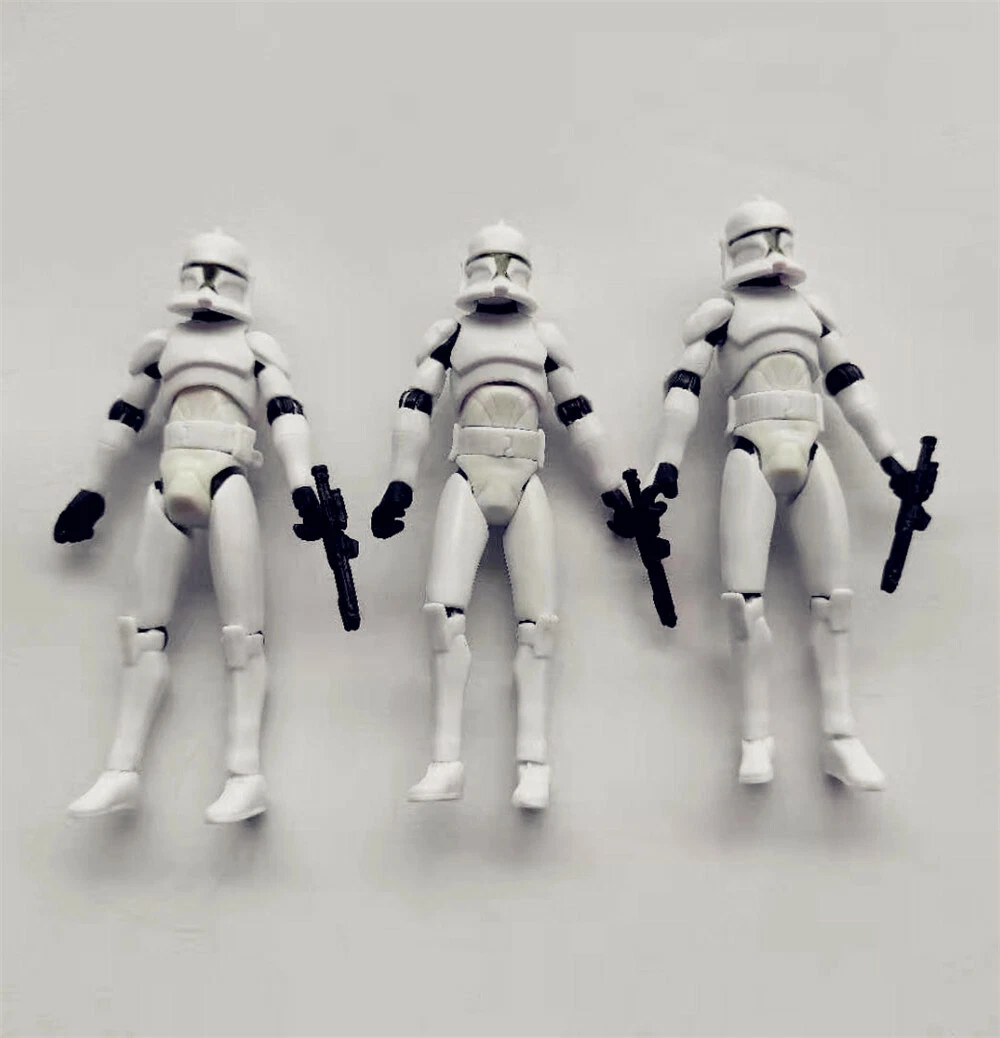lot of 3 Star Wars Clone Wars No.5 Clone Trooper action FIGURE