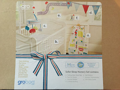 BNIB Baby Boys 0 to 6 Months Cute Grobag & Safe Sleep Nursery Box Set 8 Items