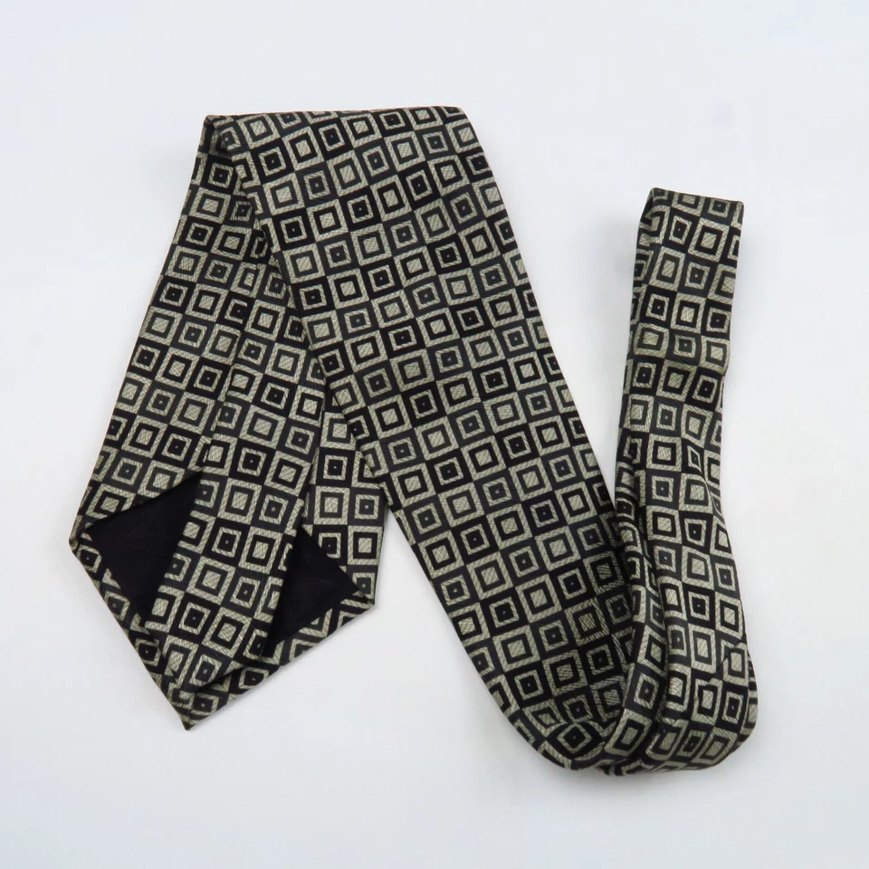 Corbata de cuello vintage Guess American Classics cajas geométricas para hombre 54x4 negra crema Foto 4 de 4