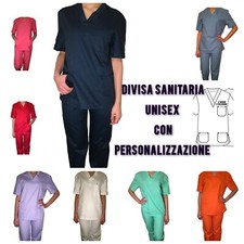 DIVISA SANITARIA     "PERSONALIZZATA"    INFERMIERE 6 TASCHE   COULISSE E LACCIO