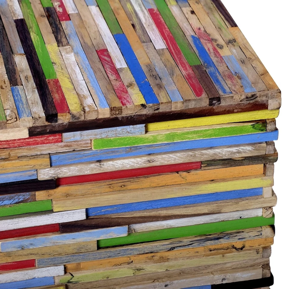 Mesa Auxiliar Madera Natural Upcycling Taburete Handmade Taburete - Imagen 4 de 4