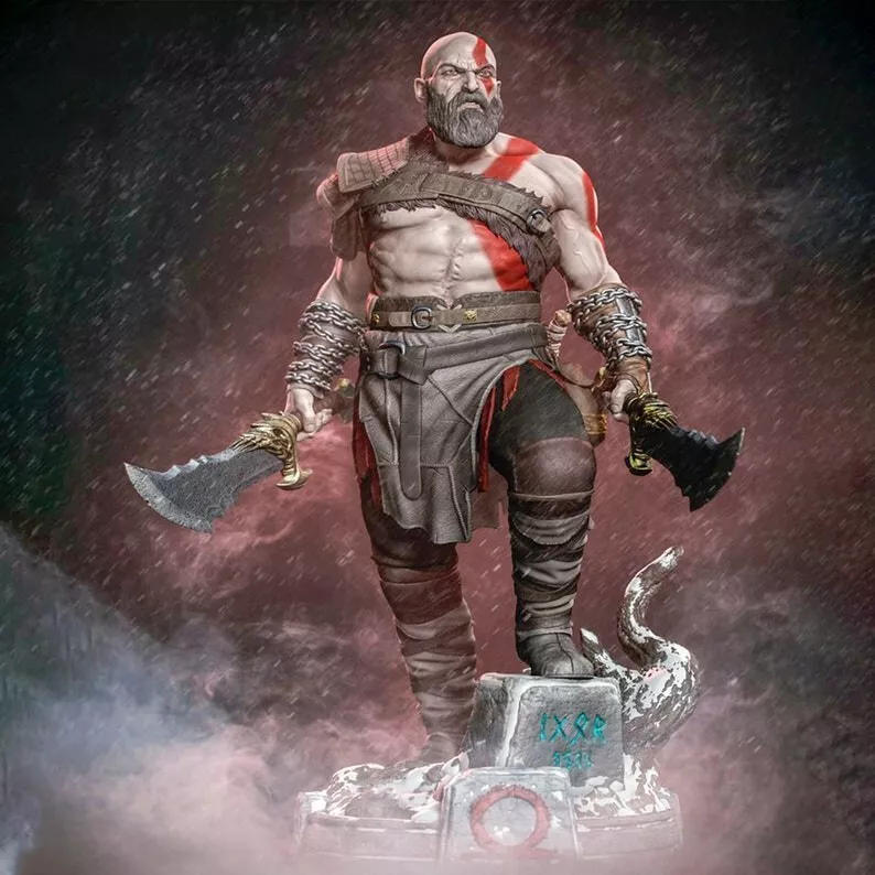 Kratos, God of War, 3d print resin model kit 1:10 scale