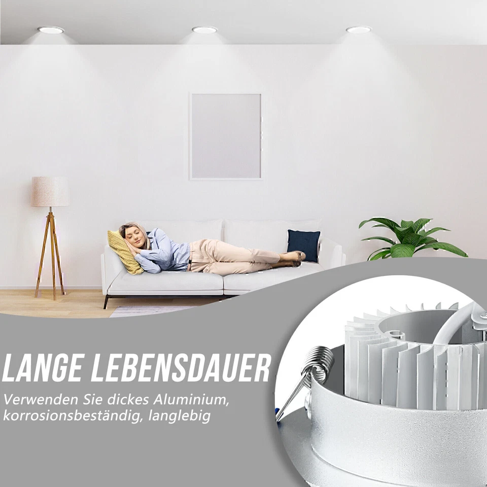 20x LED Einbaustrahler WarmWeiß 3W Einbauspot CE Einbauleuchte Decken-Spots - Bild 4 von 4