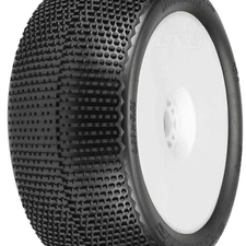 Pro-Line 1/8 Buck Shot S3 F/R 4.0" Tires Mounted 17mm White Zero Offset Wheels (