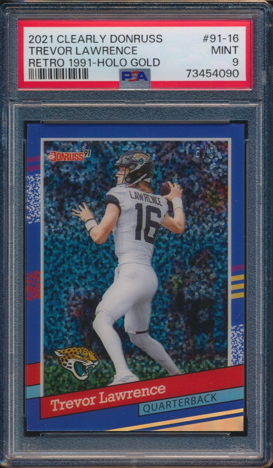 Trevor Lawrence Panini Clearly Donruss Retro 1991 #9116 Holo Gold
