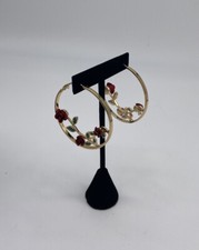 Red Rose Hoop Earrings Elegant And Bold