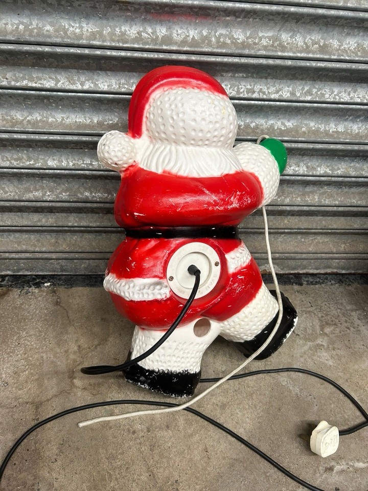 Vintage Climbing Santa Claus Outdoor Christmas Light, Blow Mould, Boxed