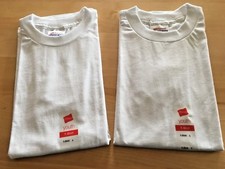 NEW 2: Solid White T-SHIRTS by Hanes SHORT SLEEVE / CREW NECK -Youth Large14-16