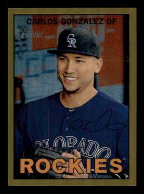 2016 Topps Heritage Chrome Gold Refractor #455 Carlos Gonzalez Rockies 1/5