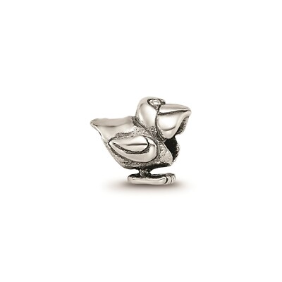 Reflection Beads Sterling Silver Antique Finish Kids 3D Standing Pelican Bead