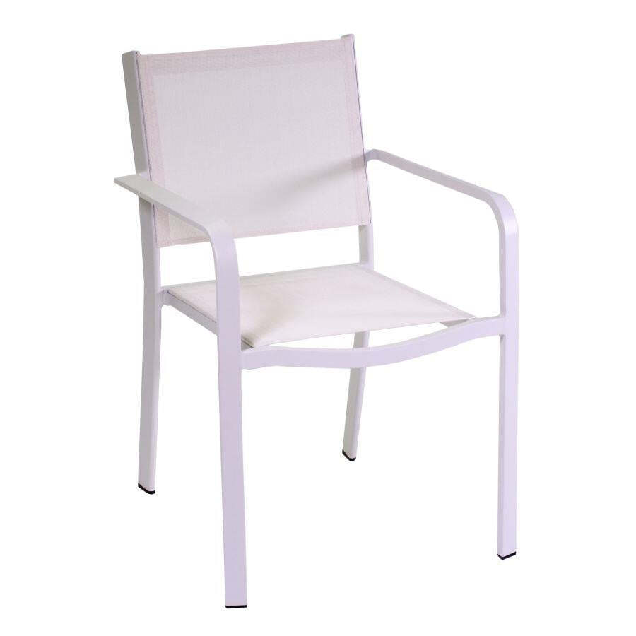 Sedia da Giardino 55x61xh84,5 cm in Alluminio e Texilene El Paso Bianco