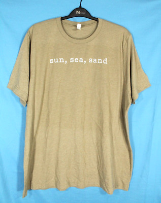 BELLA+CANVAS Green SUN, SEA, SAND Graphic Print BEACH Women's T-SHIRT ...